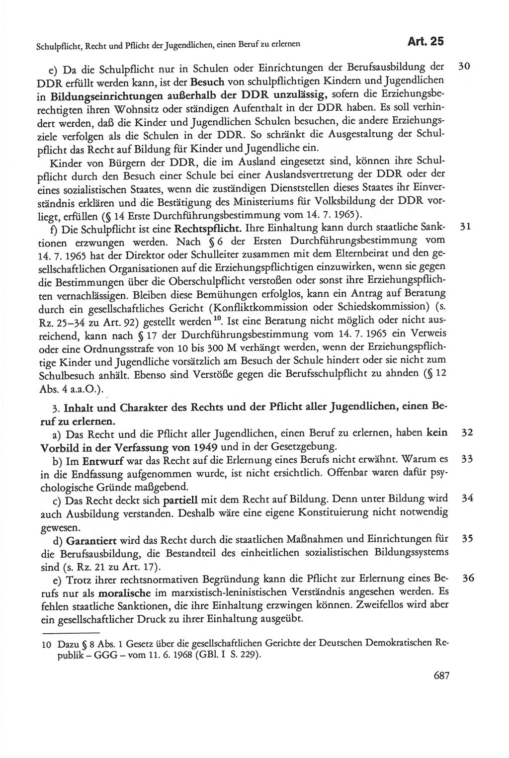 Die sozialistische Verfassung der Deutschen Demokratischen Republik (DDR), Kommentar 1982, Seite 687 (Soz. Verf. DDR Komm. 1982, S. 687)