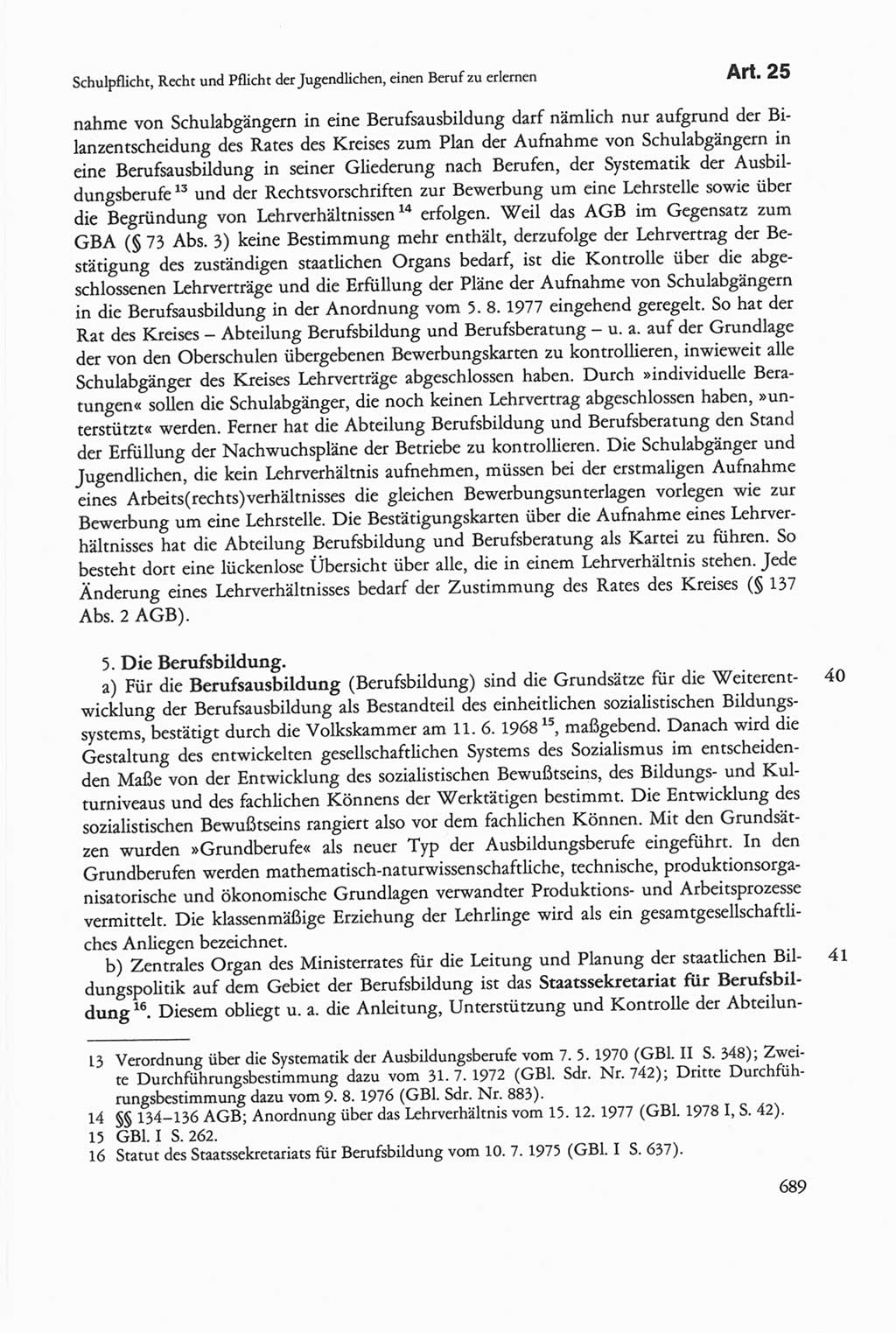 Die sozialistische Verfassung der Deutschen Demokratischen Republik (DDR), Kommentar 1982, Seite 689 (Soz. Verf. DDR Komm. 1982, S. 689)