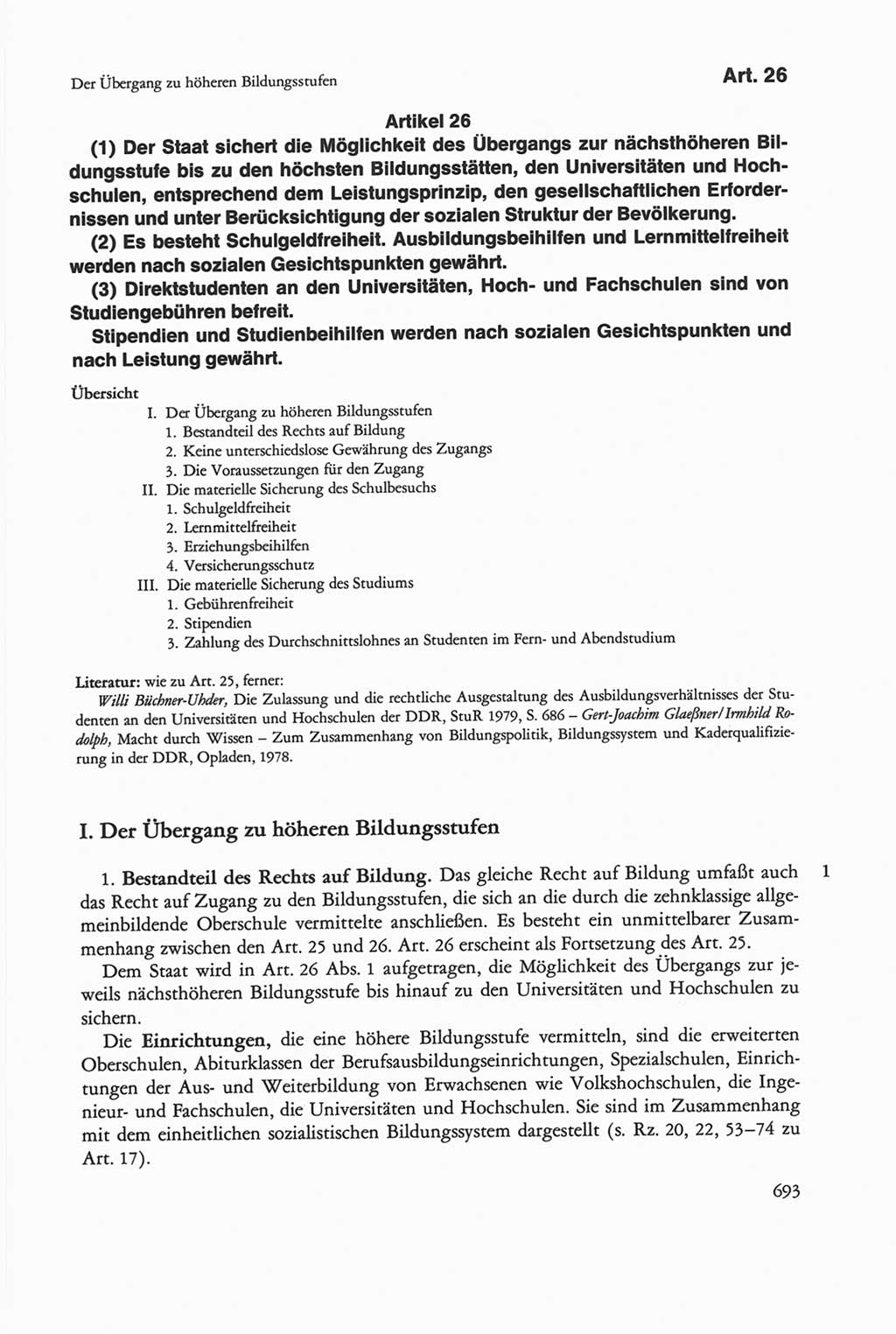 Die sozialistische Verfassung der Deutschen Demokratischen Republik (DDR), Kommentar 1982, Seite 693 (Soz. Verf. DDR Komm. 1982, S. 693)