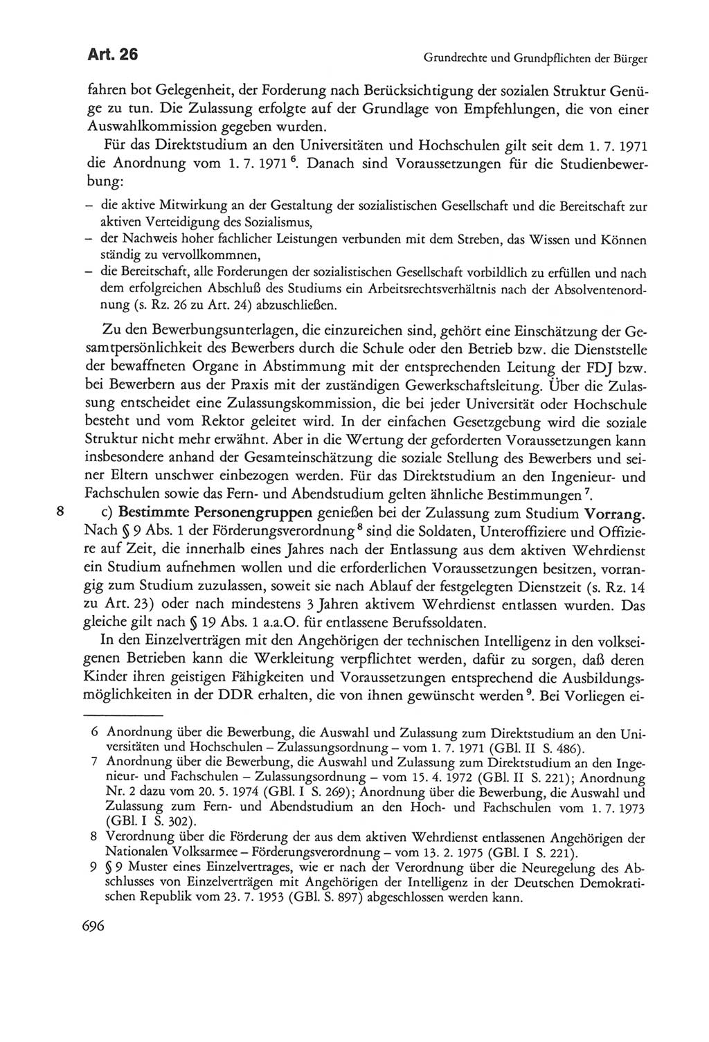 Die sozialistische Verfassung der Deutschen Demokratischen Republik (DDR), Kommentar 1982, Seite 696 (Soz. Verf. DDR Komm. 1982, S. 696)