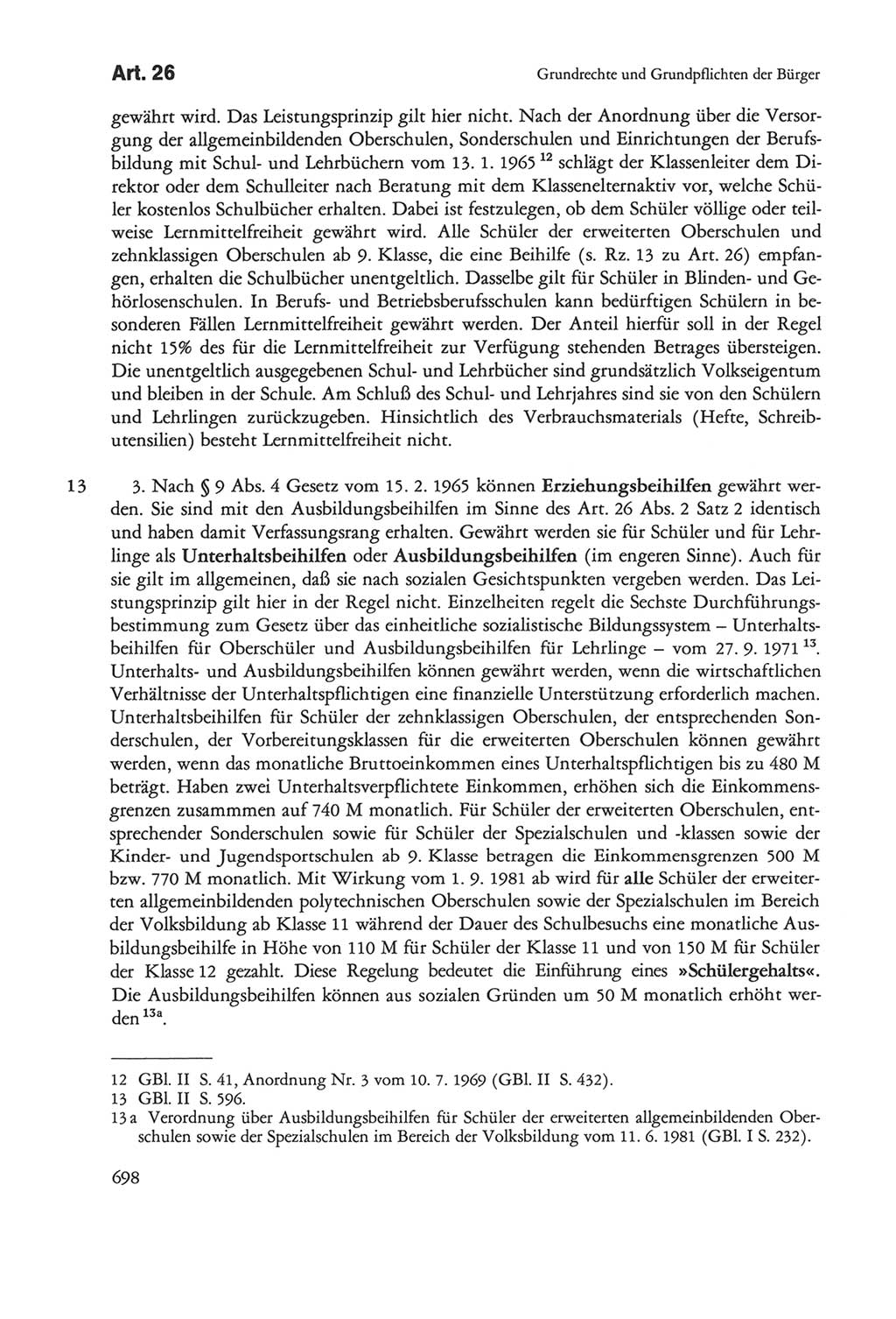Die sozialistische Verfassung der Deutschen Demokratischen Republik (DDR), Kommentar 1982, Seite 698 (Soz. Verf. DDR Komm. 1982, S. 698)