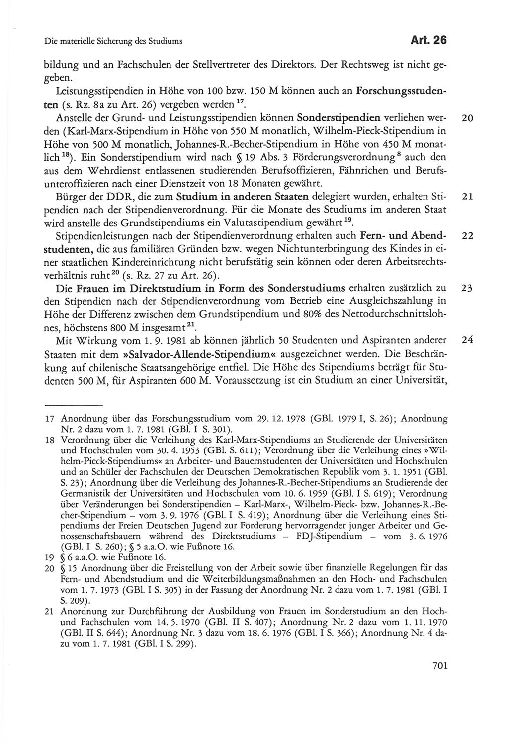 Die sozialistische Verfassung der Deutschen Demokratischen Republik (DDR), Kommentar 1982, Seite 701 (Soz. Verf. DDR Komm. 1982, S. 701)