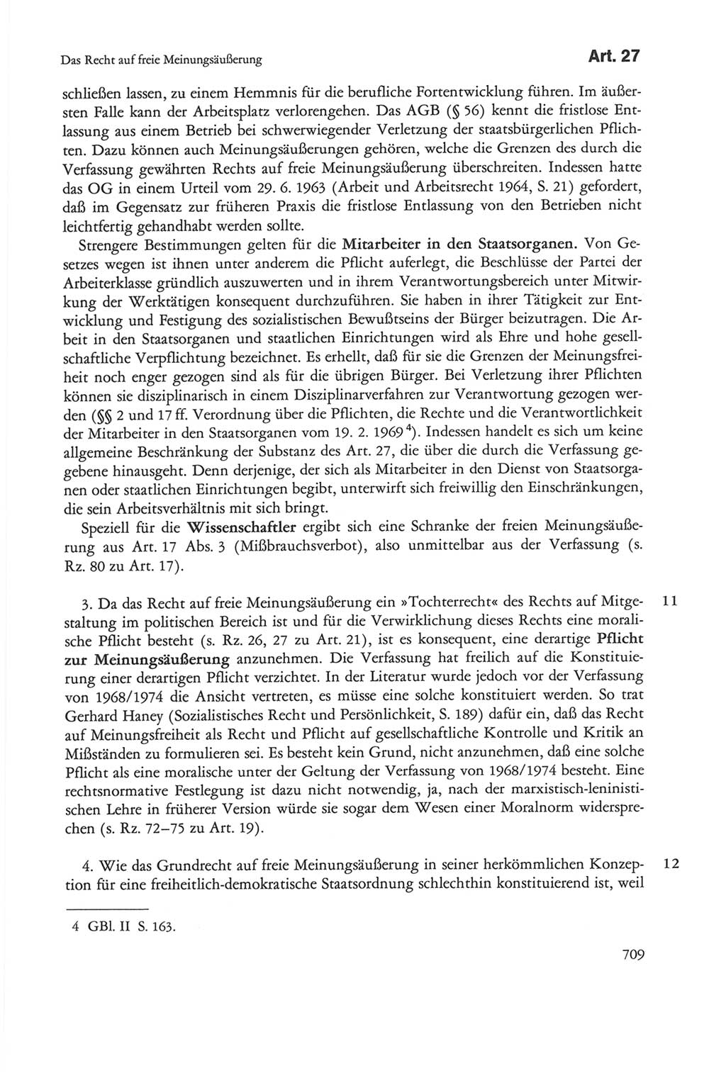 Die sozialistische Verfassung der Deutschen Demokratischen Republik (DDR), Kommentar 1982, Seite 709 (Soz. Verf. DDR Komm. 1982, S. 709)