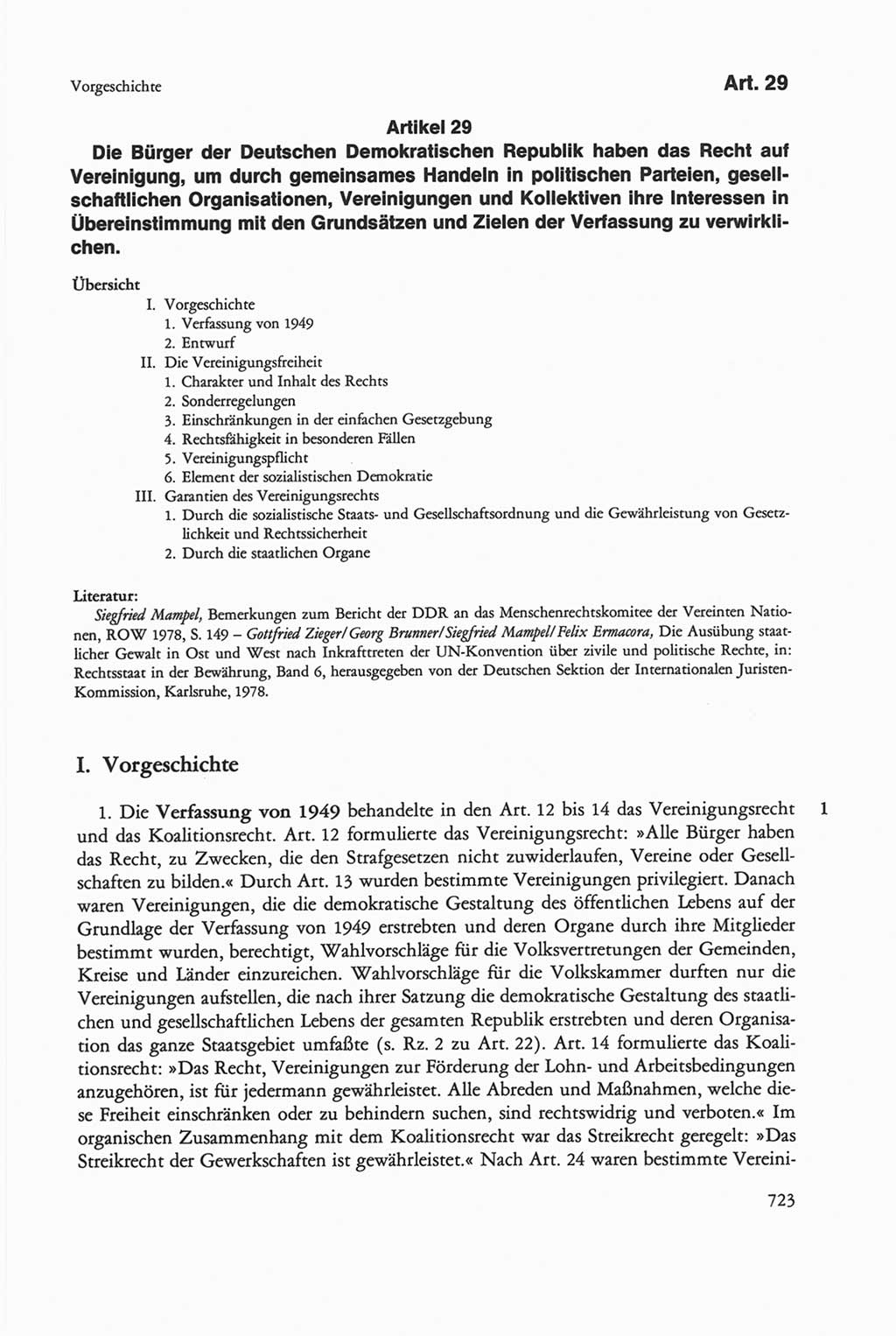 Die sozialistische Verfassung der Deutschen Demokratischen Republik (DDR), Kommentar 1982, Seite 723 (Soz. Verf. DDR Komm. 1982, S. 723)