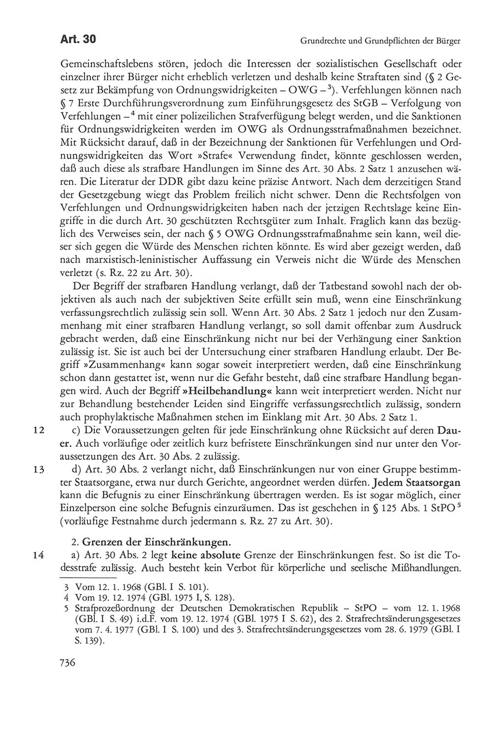 Die sozialistische Verfassung der Deutschen Demokratischen Republik (DDR), Kommentar 1982, Seite 736 (Soz. Verf. DDR Komm. 1982, S. 736)