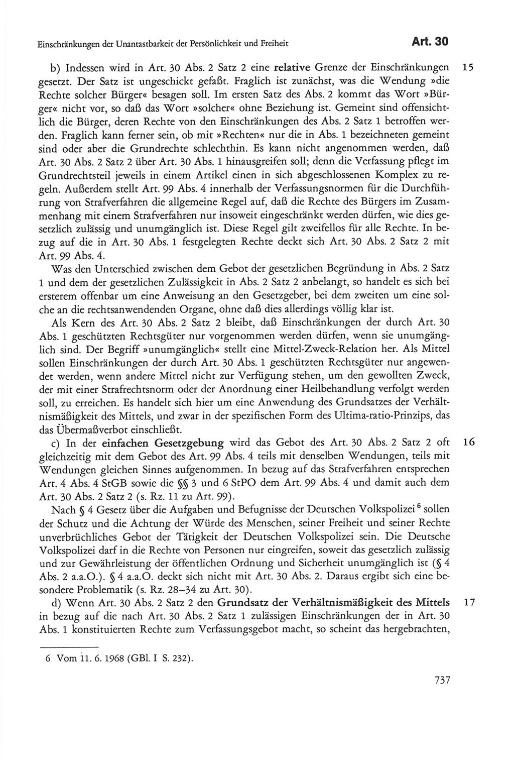 Die sozialistische Verfassung der Deutschen Demokratischen Republik (DDR), Kommentar 1982, Seite 737 (Soz. Verf. DDR Komm. 1982, S. 737)