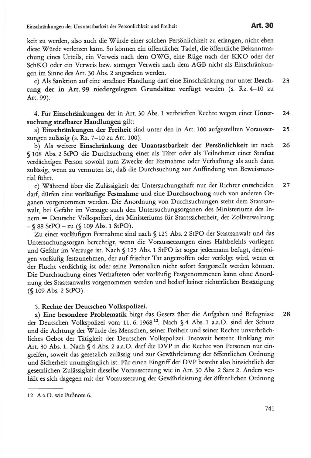 Die sozialistische Verfassung der Deutschen Demokratischen Republik (DDR), Kommentar 1982, Seite 741 (Soz. Verf. DDR Komm. 1982, S. 741)