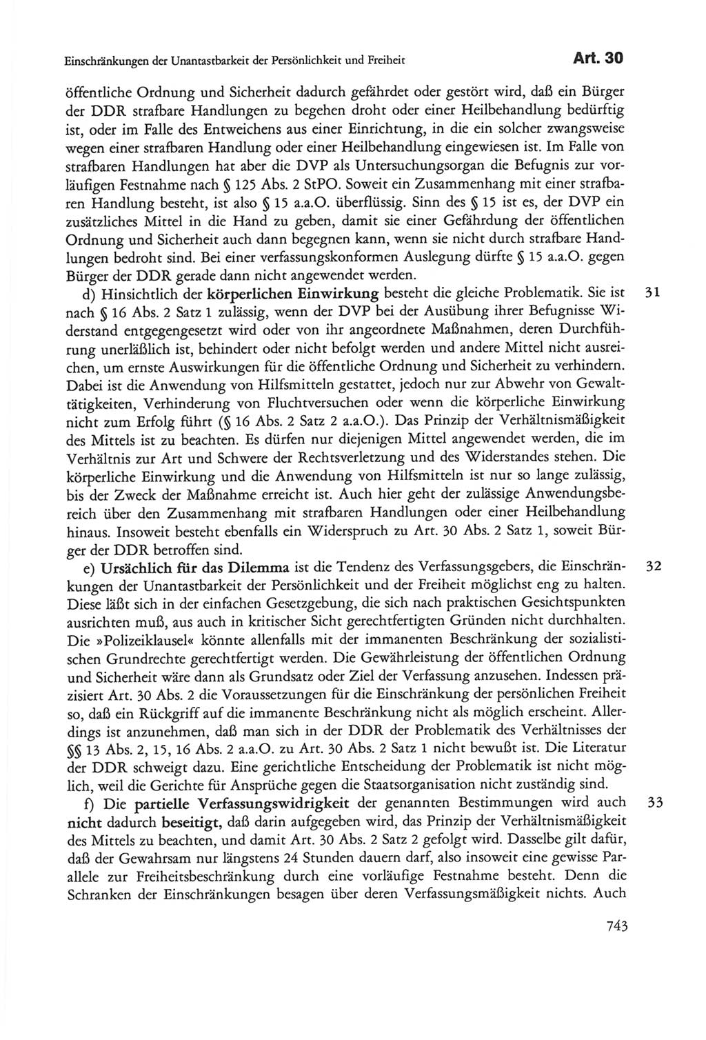 Die sozialistische Verfassung der Deutschen Demokratischen Republik (DDR), Kommentar 1982, Seite 743 (Soz. Verf. DDR Komm. 1982, S. 743)