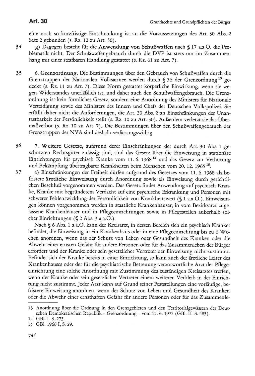 Die sozialistische Verfassung der Deutschen Demokratischen Republik (DDR), Kommentar 1982, Seite 744 (Soz. Verf. DDR Komm. 1982, S. 744)