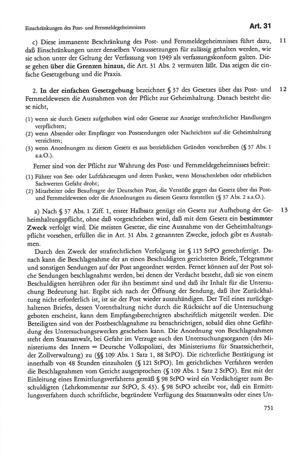 Die sozialistische Verfassung der Deutschen Demokratischen Republik (DDR), Kommentar 1982, Seite 751 (Soz. Verf. DDR Komm. 1982, S. 751)
