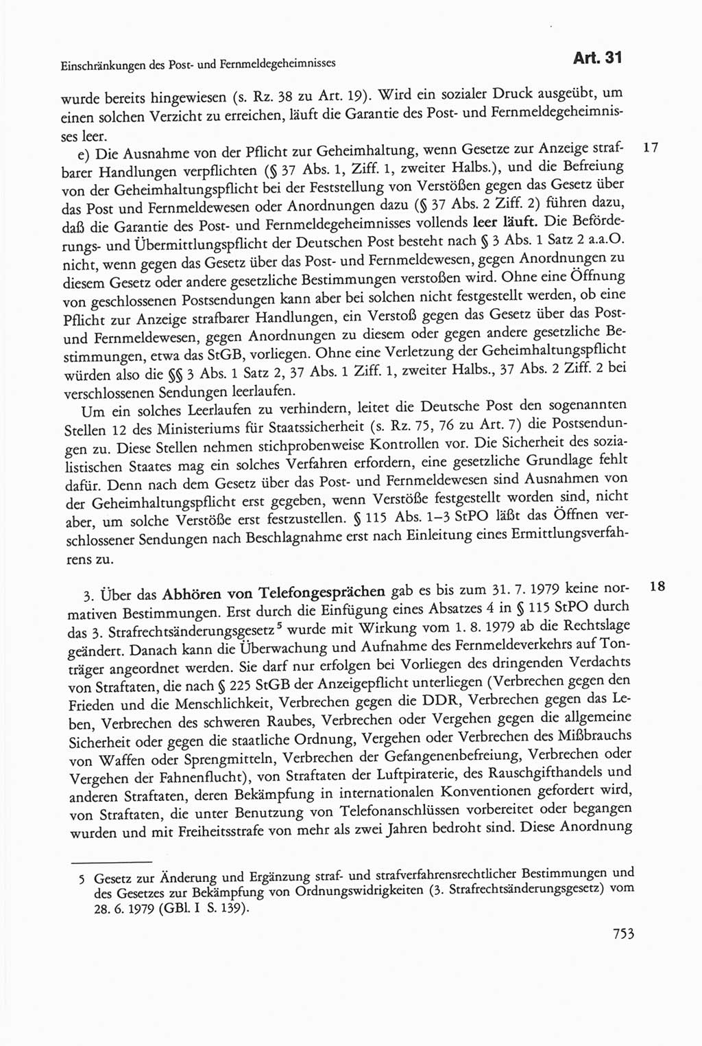 Die sozialistische Verfassung der Deutschen Demokratischen Republik (DDR), Kommentar 1982, Seite 753 (Soz. Verf. DDR Komm. 1982, S. 753)