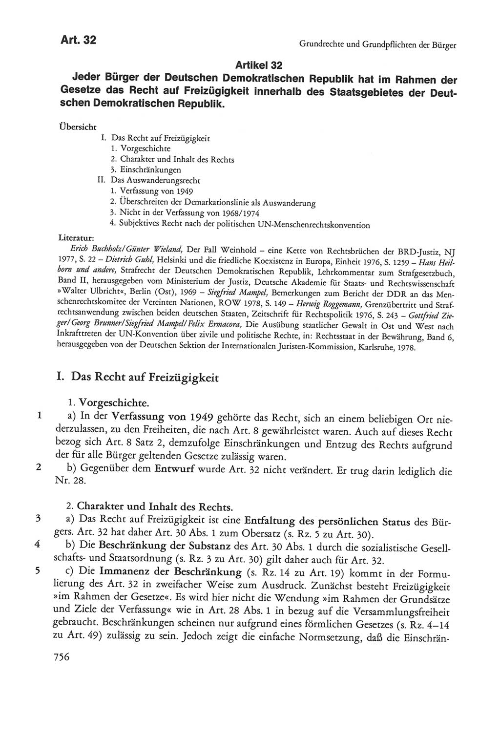 Die sozialistische Verfassung der Deutschen Demokratischen Republik (DDR), Kommentar 1982, Seite 756 (Soz. Verf. DDR Komm. 1982, S. 756)