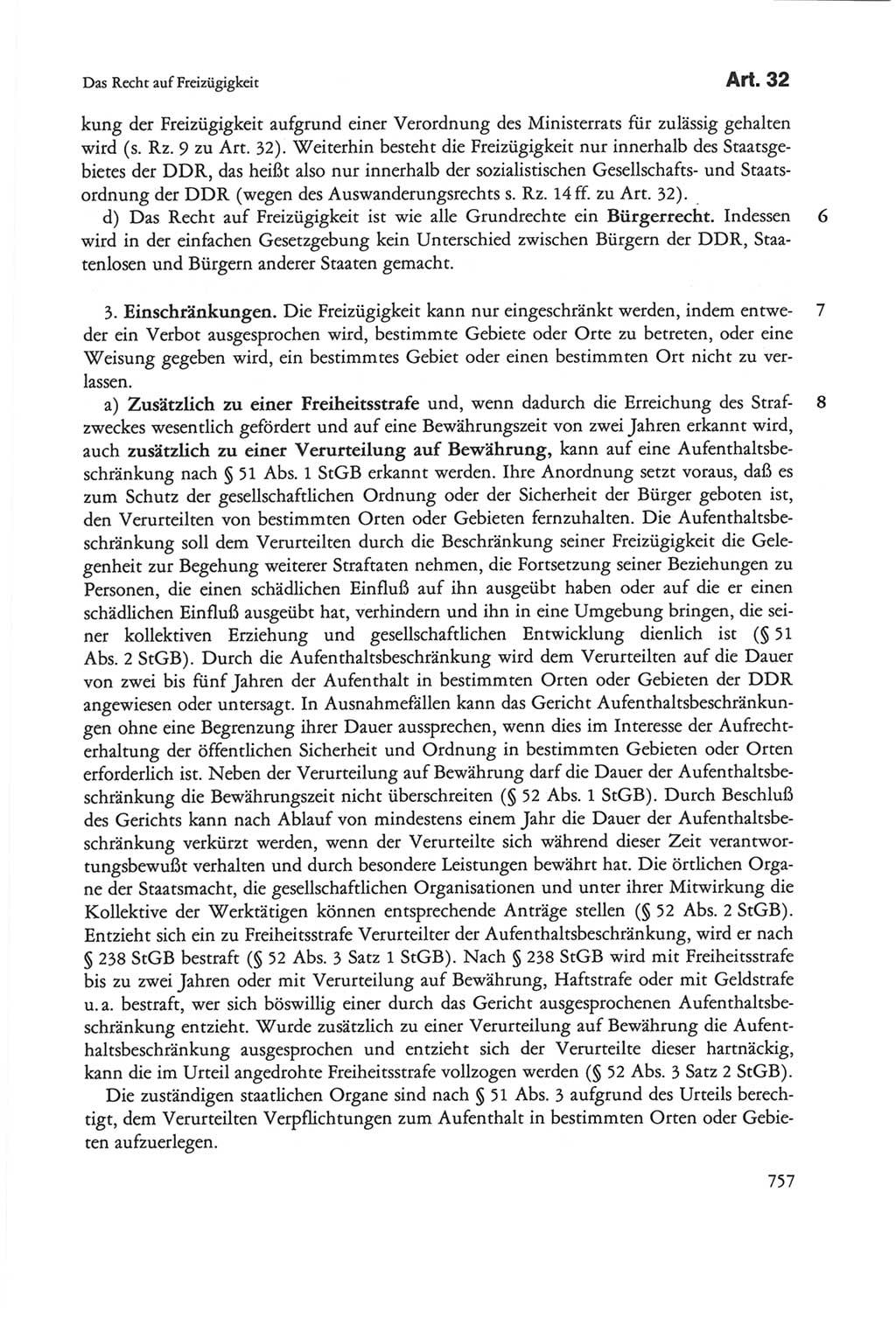 Die sozialistische Verfassung der Deutschen Demokratischen Republik (DDR), Kommentar 1982, Seite 757 (Soz. Verf. DDR Komm. 1982, S. 757)