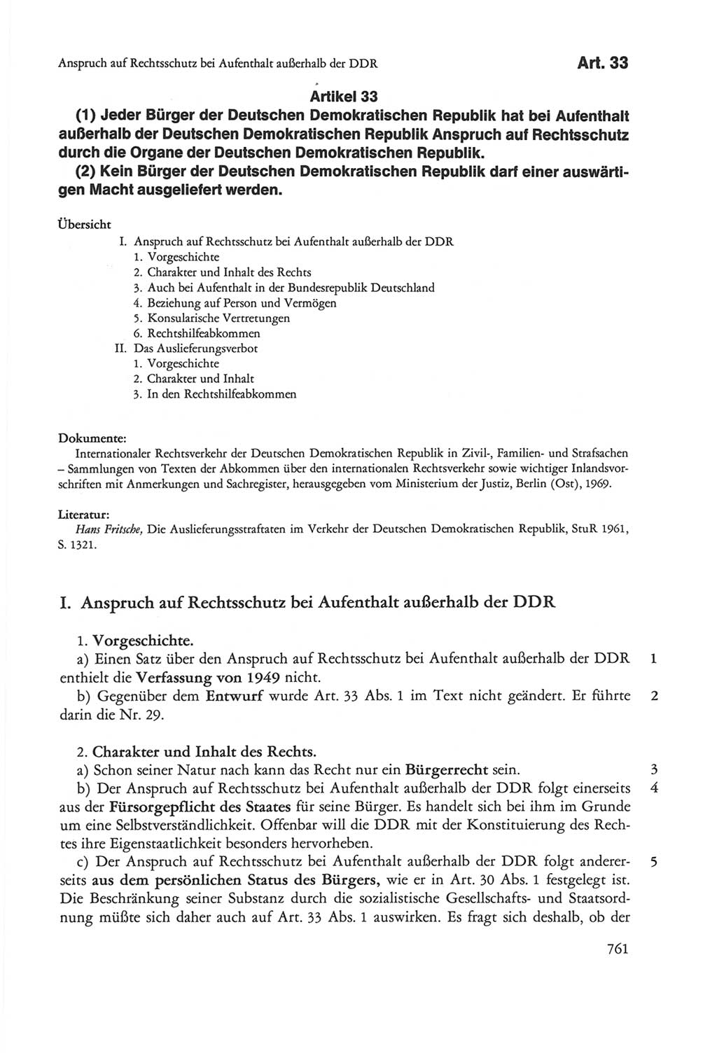 Die sozialistische Verfassung der Deutschen Demokratischen Republik (DDR), Kommentar 1982, Seite 761 (Soz. Verf. DDR Komm. 1982, S. 761)