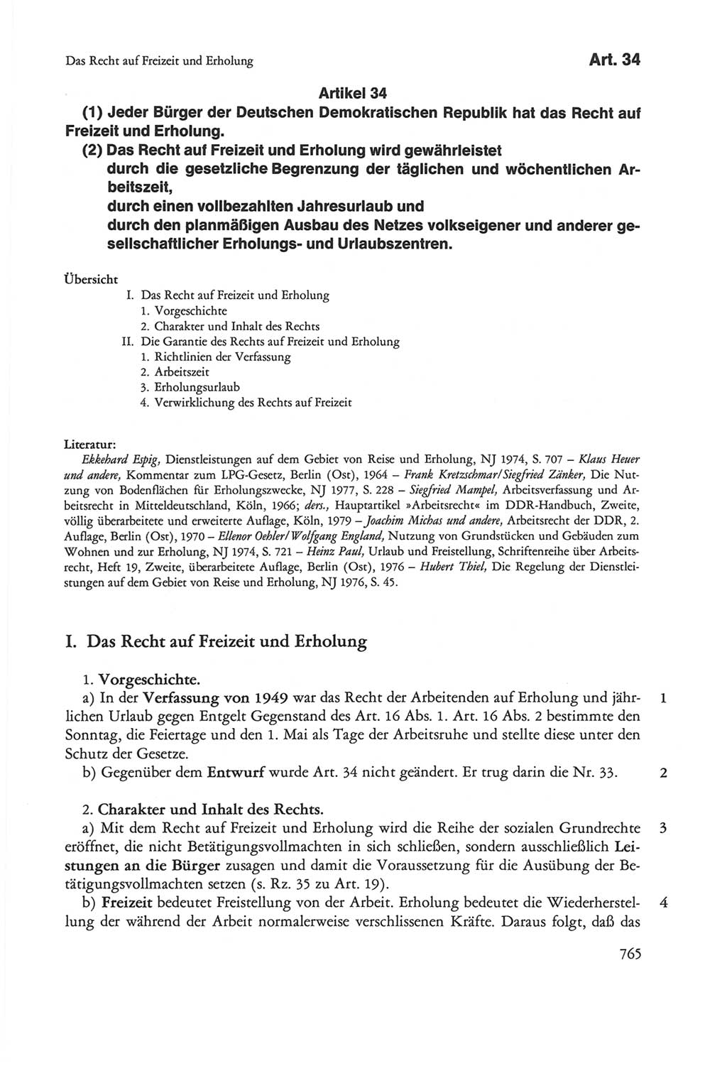 Die sozialistische Verfassung der Deutschen Demokratischen Republik (DDR), Kommentar 1982, Seite 765 (Soz. Verf. DDR Komm. 1982, S. 765)