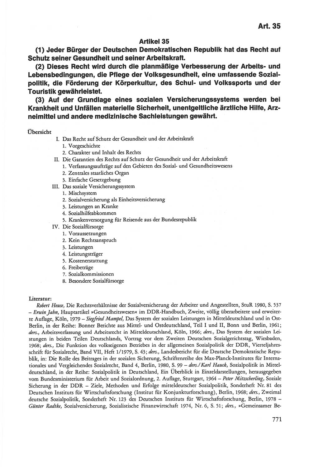 Die sozialistische Verfassung der Deutschen Demokratischen Republik (DDR), Kommentar 1982, Seite 771 (Soz. Verf. DDR Komm. 1982, S. 771)