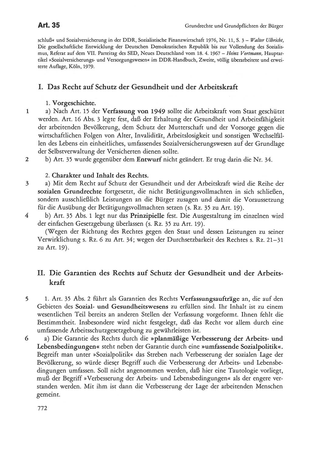 Die sozialistische Verfassung der Deutschen Demokratischen Republik (DDR), Kommentar 1982, Seite 772 (Soz. Verf. DDR Komm. 1982, S. 772)