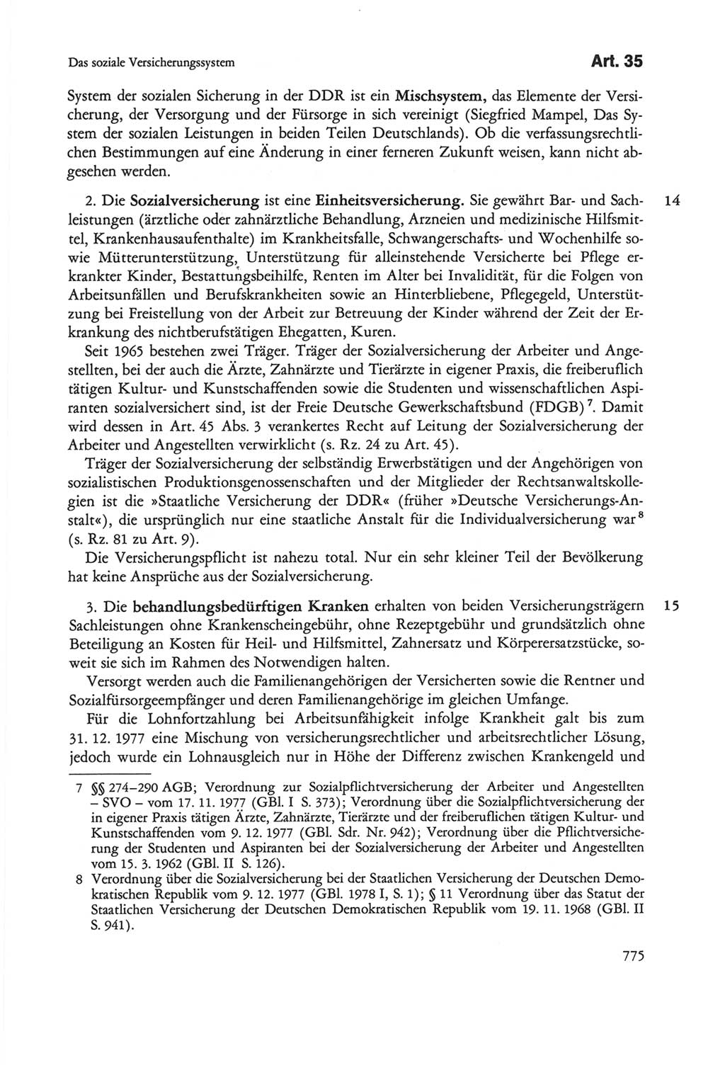 Die sozialistische Verfassung der Deutschen Demokratischen Republik (DDR), Kommentar 1982, Seite 775 (Soz. Verf. DDR Komm. 1982, S. 775)
