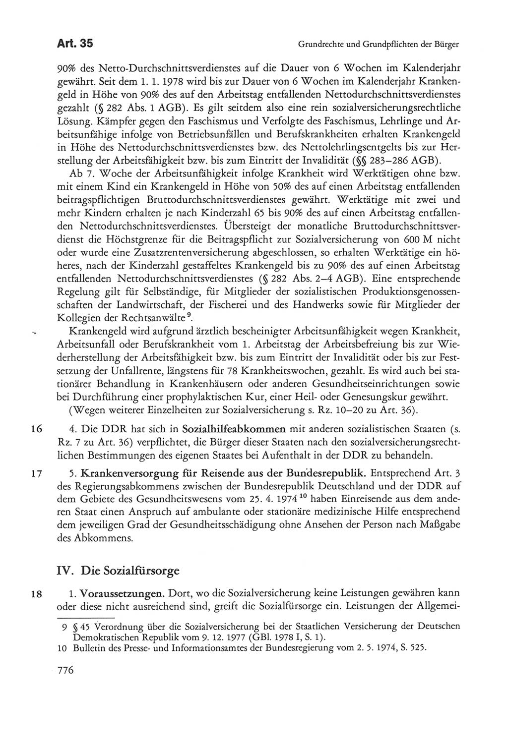 Die sozialistische Verfassung der Deutschen Demokratischen Republik (DDR), Kommentar 1982, Seite 776 (Soz. Verf. DDR Komm. 1982, S. 776)