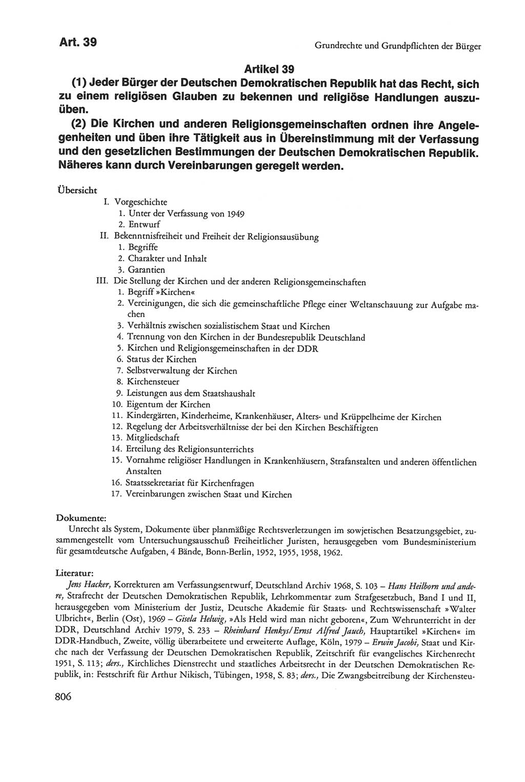 Die sozialistische Verfassung der Deutschen Demokratischen Republik (DDR), Kommentar 1982, Seite 806 (Soz. Verf. DDR Komm. 1982, S. 806)