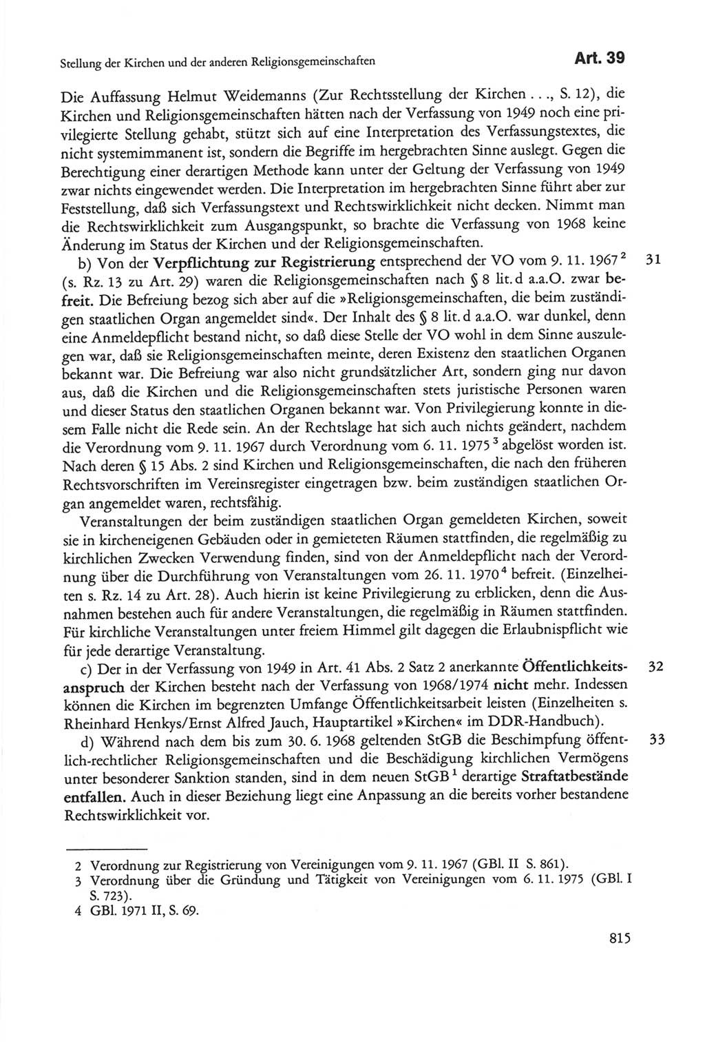 Die sozialistische Verfassung der Deutschen Demokratischen Republik (DDR), Kommentar 1982, Seite 815 (Soz. Verf. DDR Komm. 1982, S. 815)