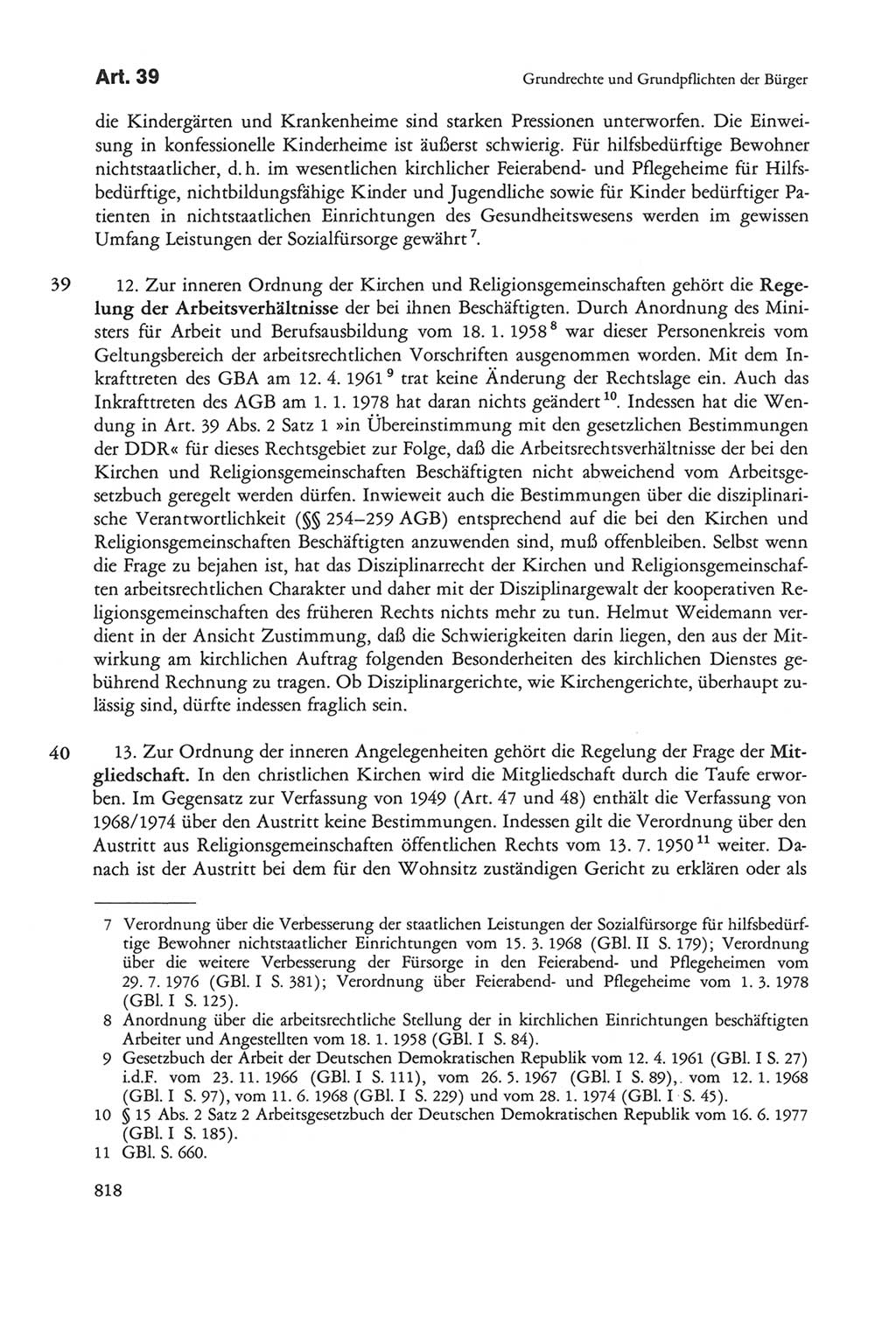 Die sozialistische Verfassung der Deutschen Demokratischen Republik (DDR), Kommentar 1982, Seite 818 (Soz. Verf. DDR Komm. 1982, S. 818)