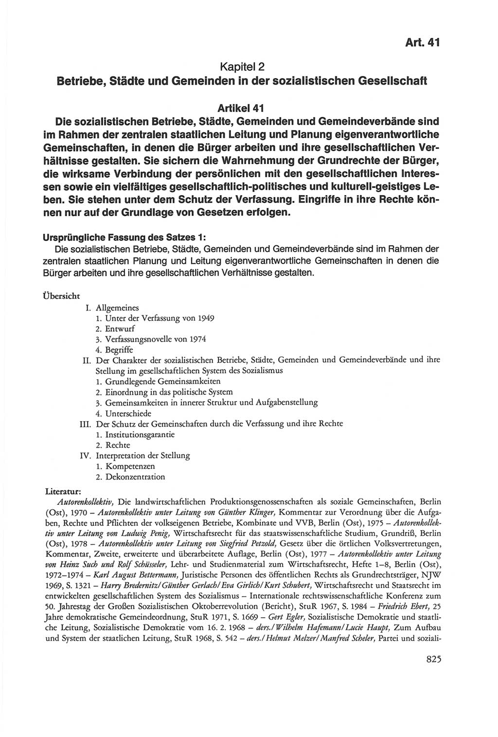 Die sozialistische Verfassung der Deutschen Demokratischen Republik (DDR), Kommentar 1982, Seite 825 (Soz. Verf. DDR Komm. 1982, S. 825)