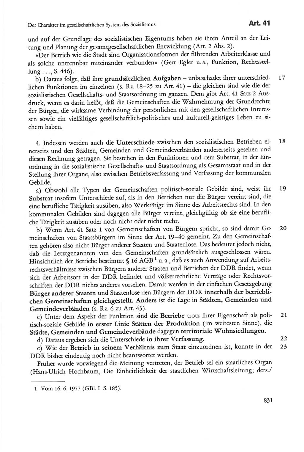 Die sozialistische Verfassung der Deutschen Demokratischen Republik (DDR), Kommentar 1982, Seite 831 (Soz. Verf. DDR Komm. 1982, S. 831)