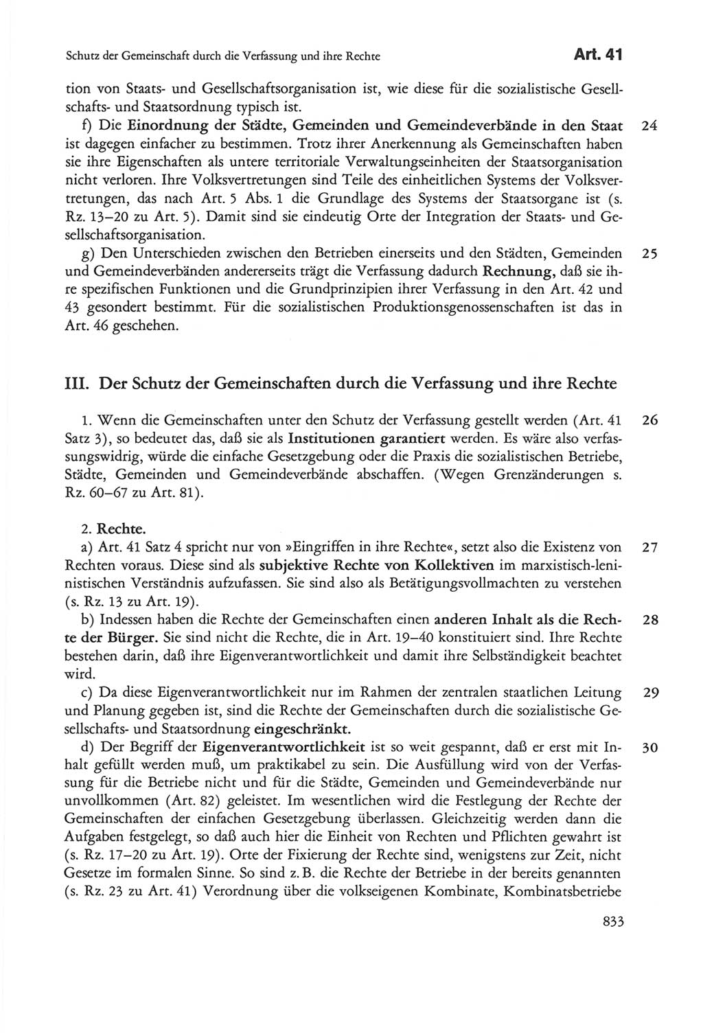 Die sozialistische Verfassung der Deutschen Demokratischen Republik (DDR), Kommentar 1982, Seite 833 (Soz. Verf. DDR Komm. 1982, S. 833)