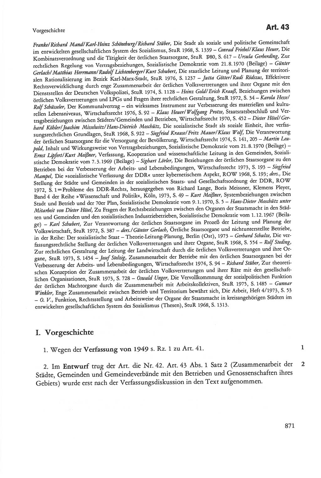 Die sozialistische Verfassung der Deutschen Demokratischen Republik (DDR), Kommentar 1982, Seite 871 (Soz. Verf. DDR Komm. 1982, S. 871)