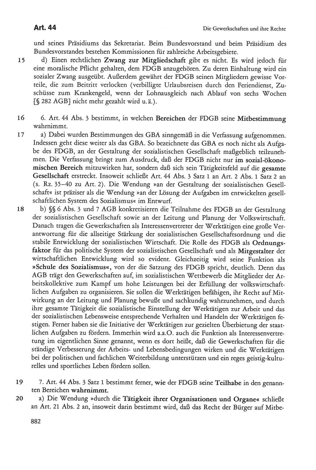 Die sozialistische Verfassung der Deutschen Demokratischen Republik (DDR), Kommentar 1982, Seite 882 (Soz. Verf. DDR Komm. 1982, S. 882)