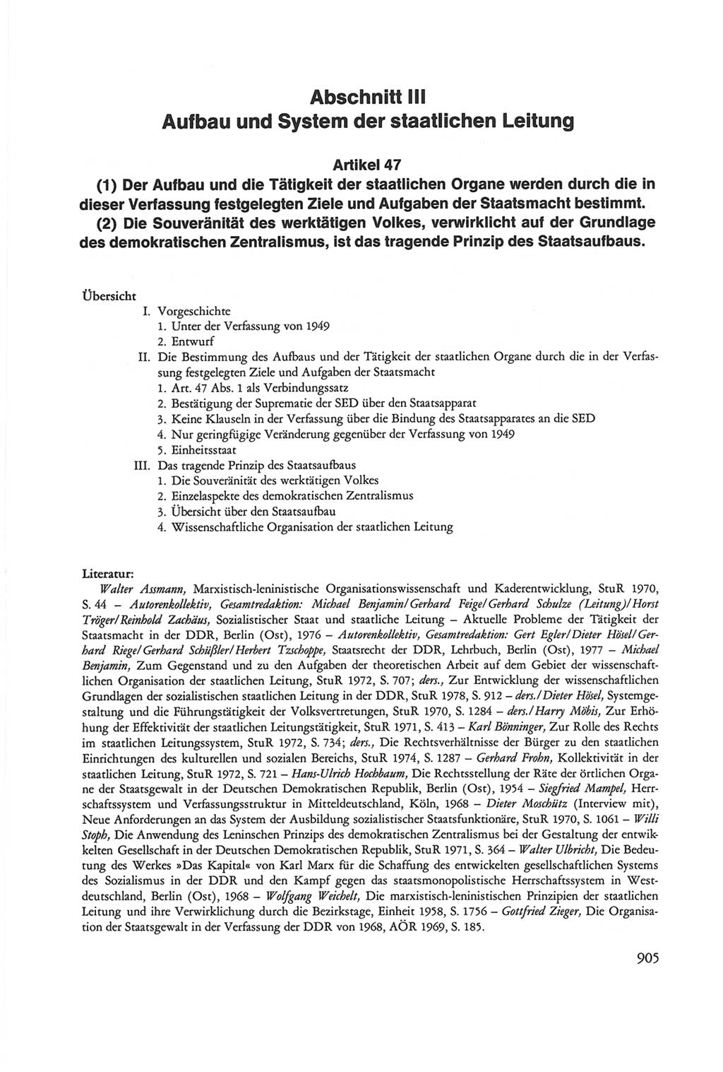 Die sozialistische Verfassung der Deutschen Demokratischen Republik (DDR), Kommentar 1982, Seite 905 (Soz. Verf. DDR Komm. 1982, S. 905)