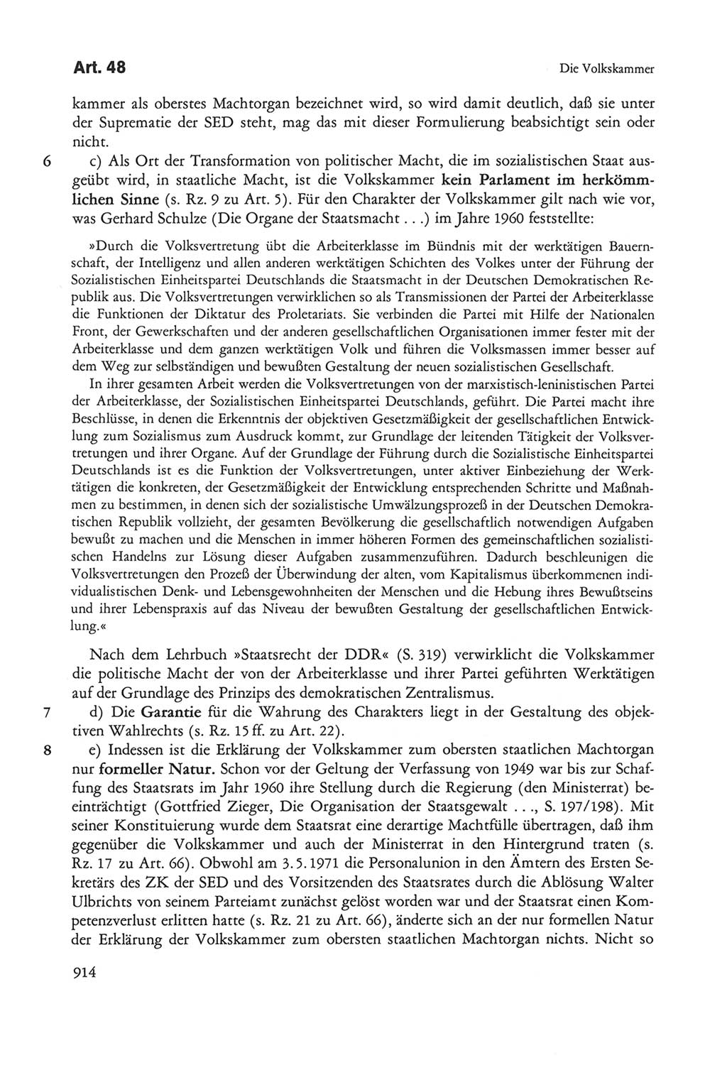 Die sozialistische Verfassung der Deutschen Demokratischen Republik (DDR), Kommentar 1982, Seite 914 (Soz. Verf. DDR Komm. 1982, S. 914)
