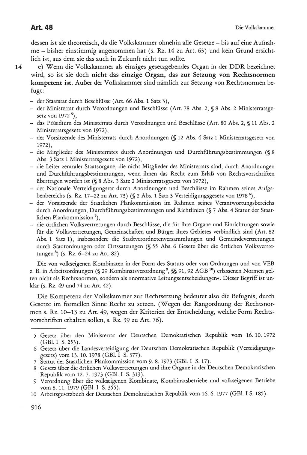 Die sozialistische Verfassung der Deutschen Demokratischen Republik (DDR), Kommentar 1982, Seite 916 (Soz. Verf. DDR Komm. 1982, S. 916)