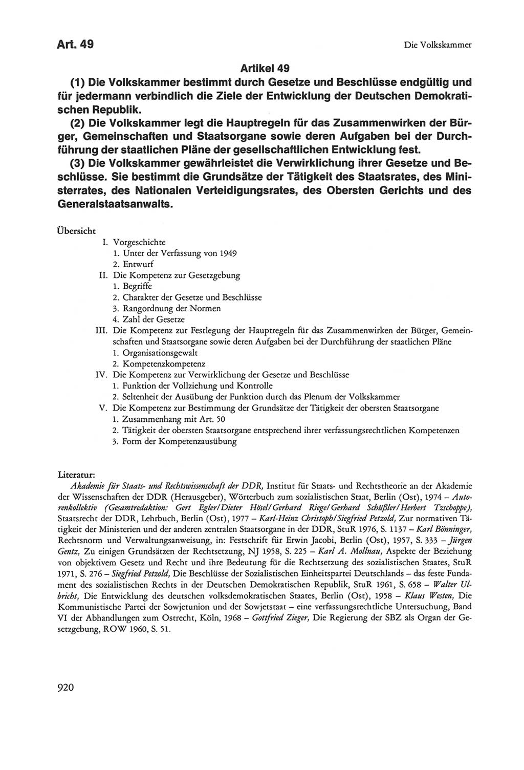 Die sozialistische Verfassung der Deutschen Demokratischen Republik (DDR), Kommentar 1982, Seite 920 (Soz. Verf. DDR Komm. 1982, S. 920)