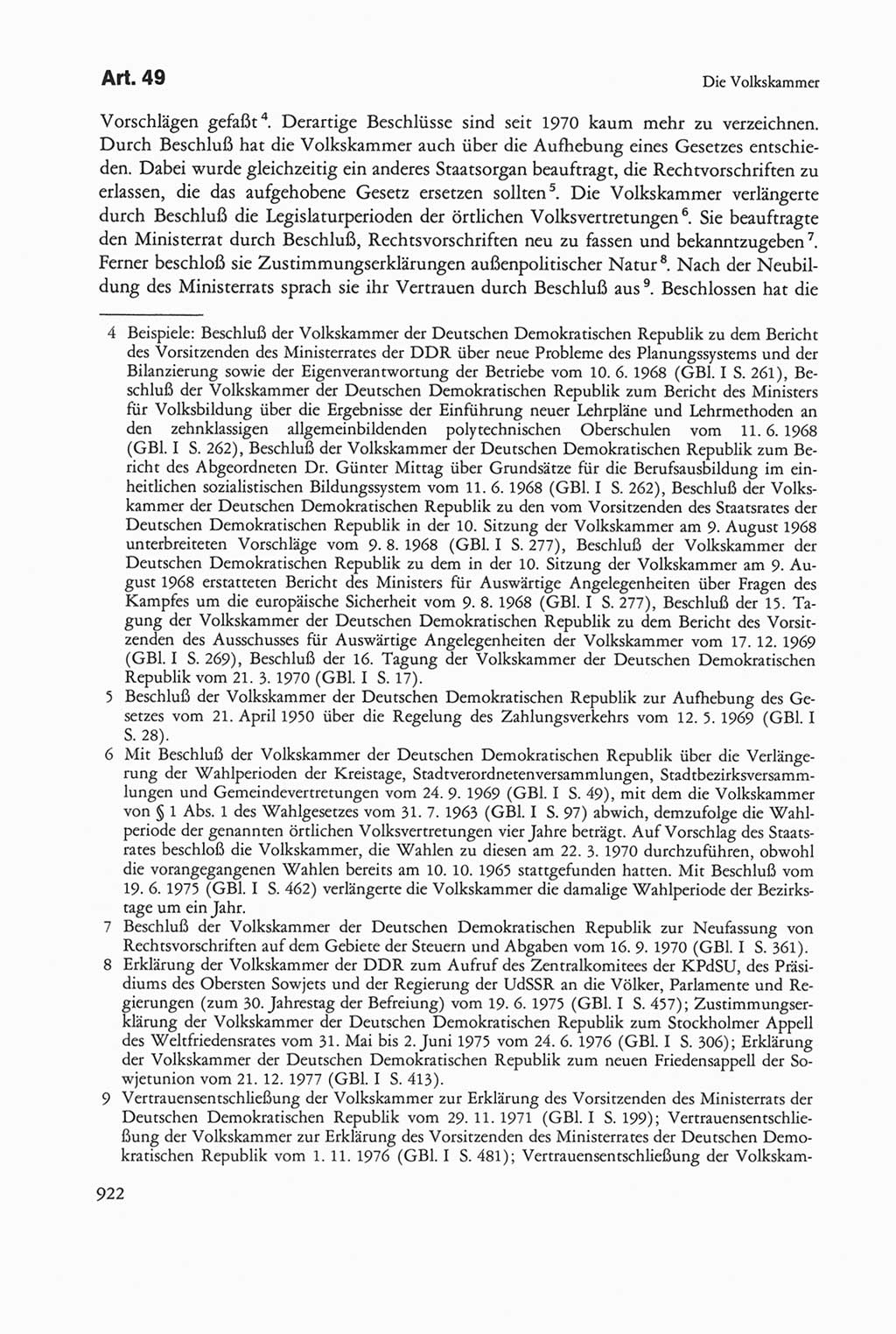Die sozialistische Verfassung der Deutschen Demokratischen Republik (DDR), Kommentar 1982, Seite 922 (Soz. Verf. DDR Komm. 1982, S. 922)