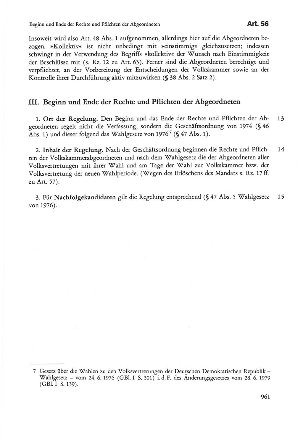 Die sozialistische Verfassung der Deutschen Demokratischen Republik (DDR), Kommentar 1982, Seite 961 (Soz. Verf. DDR Komm. 1982, S. 961)