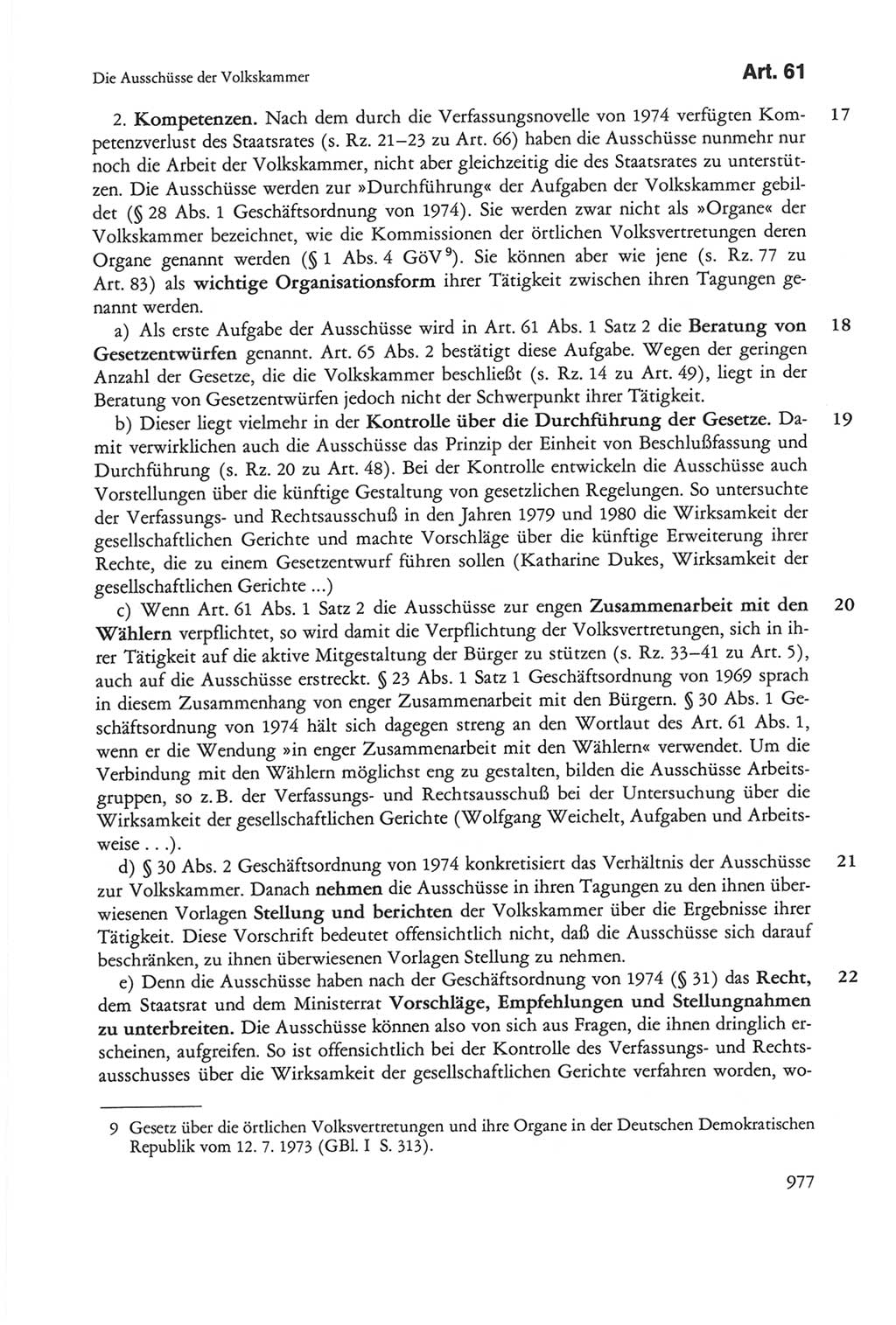 Die sozialistische Verfassung der Deutschen Demokratischen Republik (DDR), Kommentar 1982, Seite 977 (Soz. Verf. DDR Komm. 1982, S. 977)