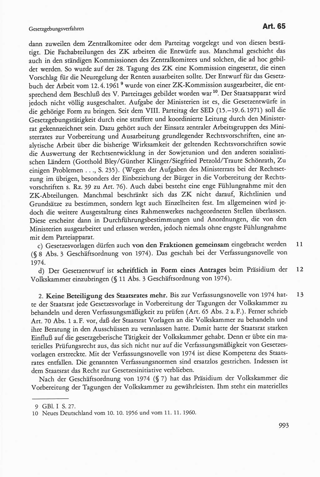 Die sozialistische Verfassung der Deutschen Demokratischen Republik (DDR), Kommentar 1982, Seite 993 (Soz. Verf. DDR Komm. 1982, S. 993)