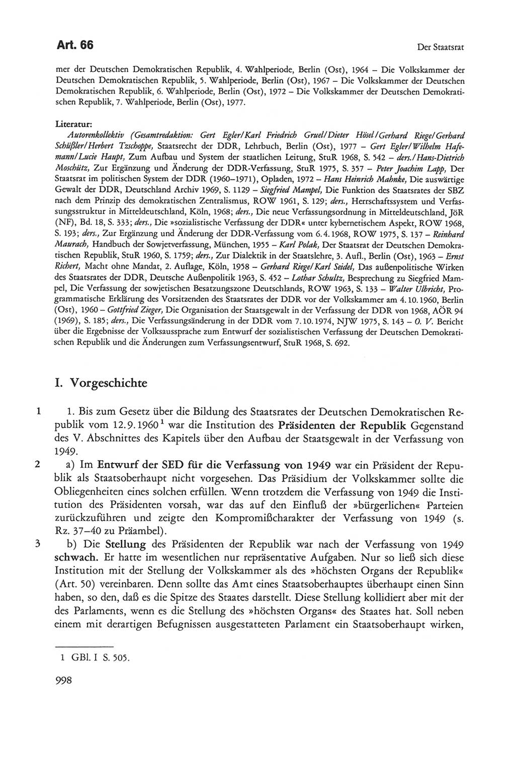 Die sozialistische Verfassung der Deutschen Demokratischen Republik (DDR), Kommentar 1982, Seite 998 (Soz. Verf. DDR Komm. 1982, S. 998)