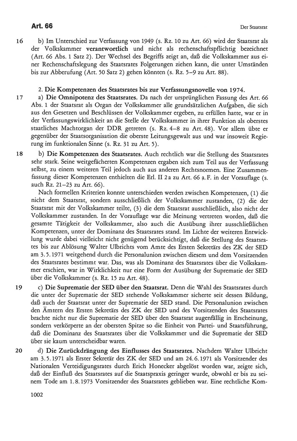 Die sozialistische Verfassung der Deutschen Demokratischen Republik (DDR), Kommentar 1982, Seite 1002 (Soz. Verf. DDR Komm. 1982, S. 1002)