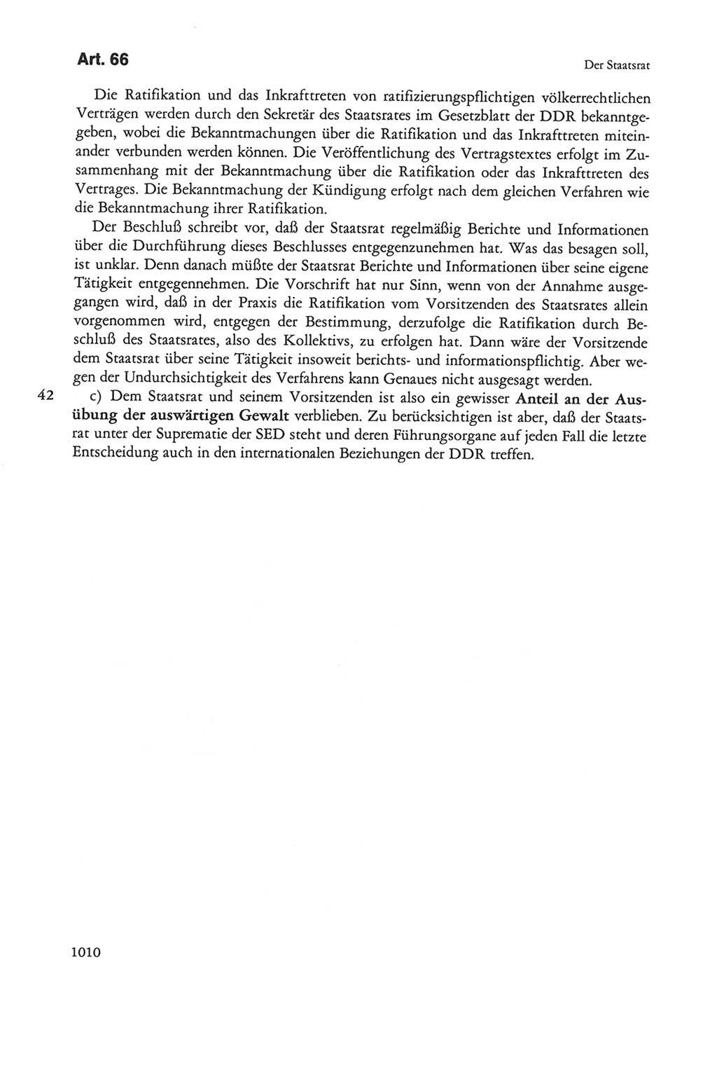 Die sozialistische Verfassung der Deutschen Demokratischen Republik (DDR), Kommentar 1982, Seite 1010 (Soz. Verf. DDR Komm. 1982, S. 1010)