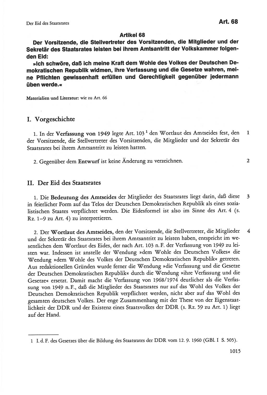 Die sozialistische Verfassung der Deutschen Demokratischen Republik (DDR), Kommentar 1982, Seite 1015 (Soz. Verf. DDR Komm. 1982, S. 1015)