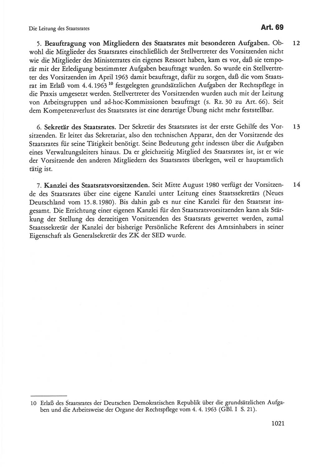 Die sozialistische Verfassung der Deutschen Demokratischen Republik (DDR), Kommentar 1982, Seite 1021 (Soz. Verf. DDR Komm. 1982, S. 1021)