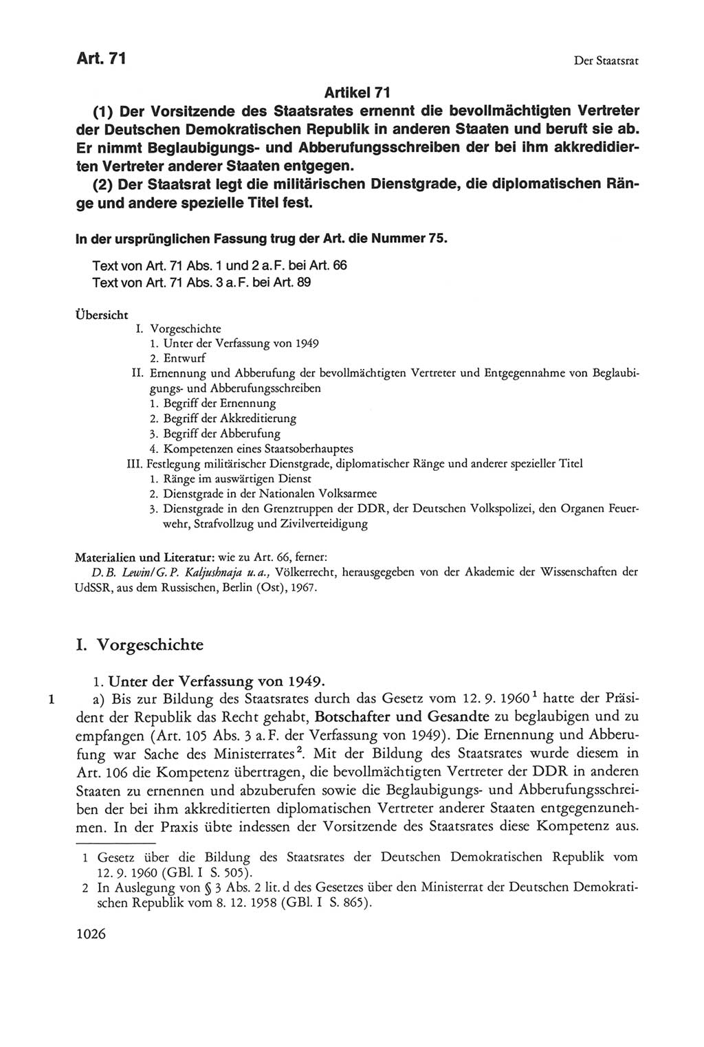 Die sozialistische Verfassung der Deutschen Demokratischen Republik (DDR), Kommentar 1982, Seite 1026 (Soz. Verf. DDR Komm. 1982, S. 1026)