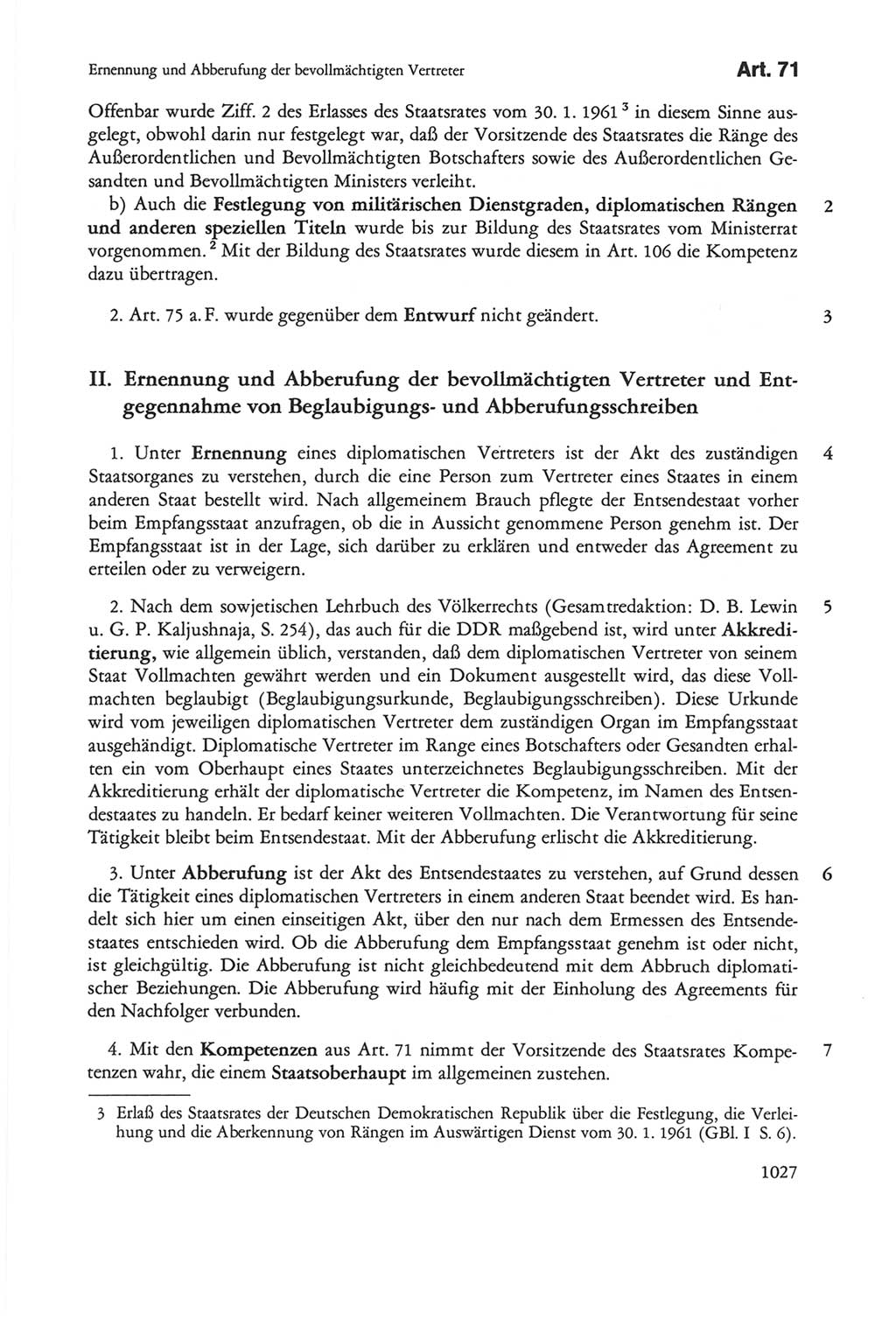 Die sozialistische Verfassung der Deutschen Demokratischen Republik (DDR), Kommentar 1982, Seite 1027 (Soz. Verf. DDR Komm. 1982, S. 1027)