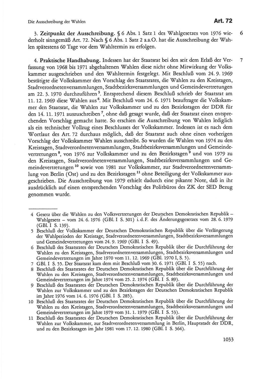 Die sozialistische Verfassung der Deutschen Demokratischen Republik (DDR), Kommentar 1982, Seite 1033 (Soz. Verf. DDR Komm. 1982, S. 1033)