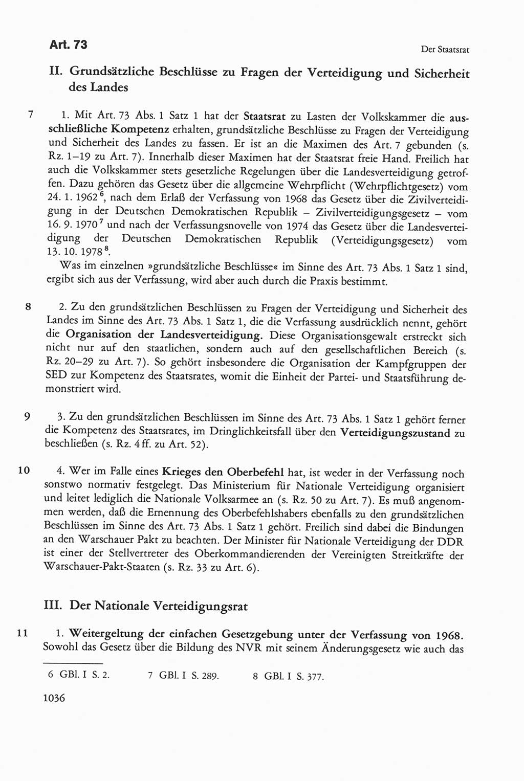 Die sozialistische Verfassung der Deutschen Demokratischen Republik (DDR), Kommentar 1982, Seite 1036 (Soz. Verf. DDR Komm. 1982, S. 1036)