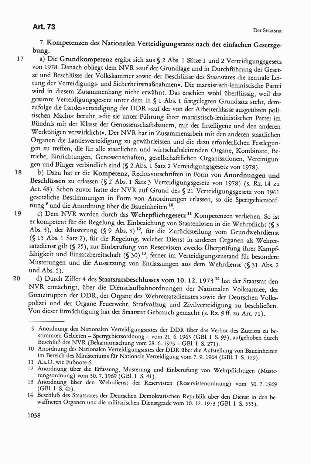 Die sozialistische Verfassung der Deutschen Demokratischen Republik (DDR), Kommentar 1982, Seite 1038 (Soz. Verf. DDR Komm. 1982, S. 1038)