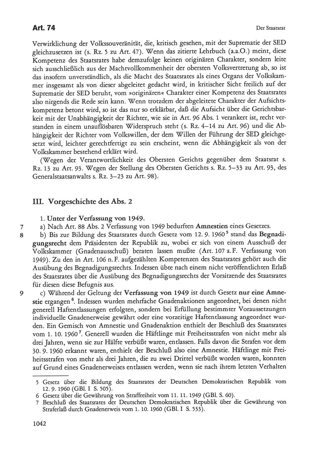 Die sozialistische Verfassung der Deutschen Demokratischen Republik (DDR), Kommentar 1982, Seite 1042 (Soz. Verf. DDR Komm. 1982, S. 1042)